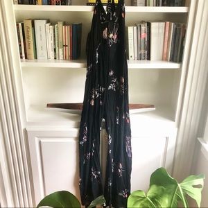 Floral halter jumpsuit